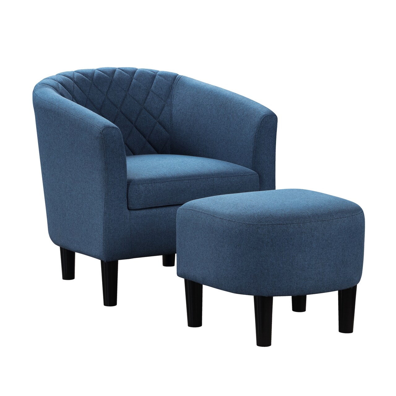 Convenience Concepts Take a Seat Roosevelt Accent Chair with Ottoman, Blue
